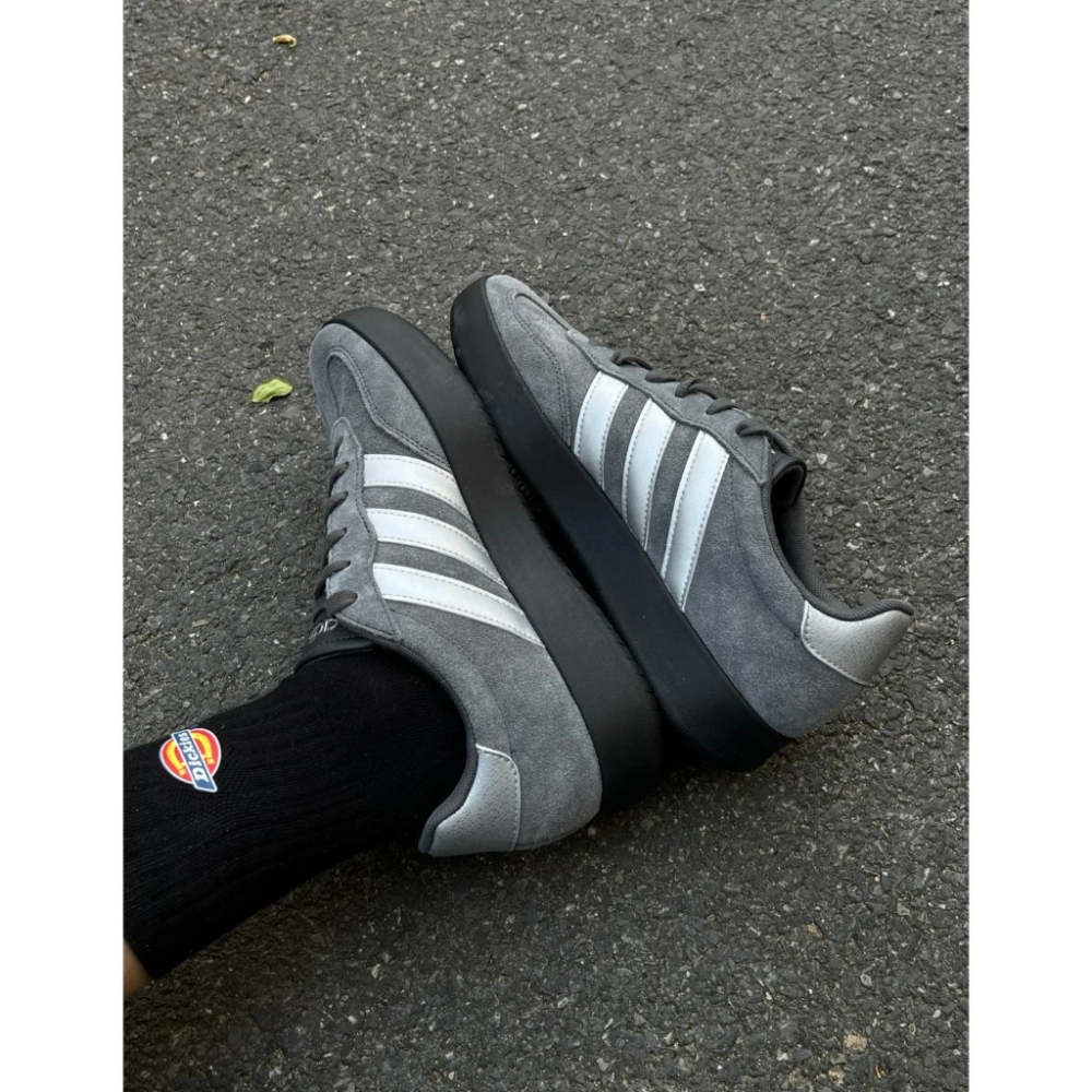 Adidas Barreda 復古 麂皮 高級灰 深灰 灰銀 灰色 德訓鞋 休閒鞋 KH6999-細節圖4