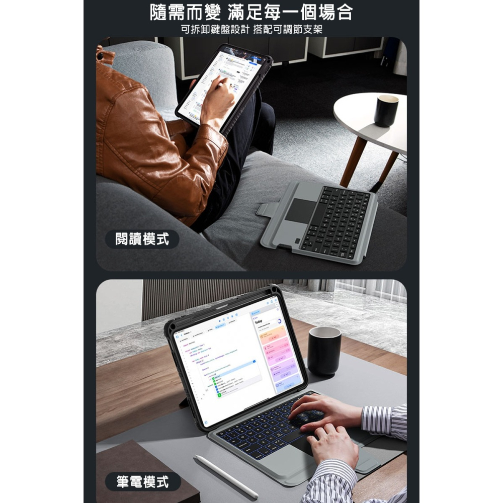 NILLKIN Apple iPad 10.9 (2022/10代) 悍能 iPad 鍵盤保護套(背光版)-細節圖4