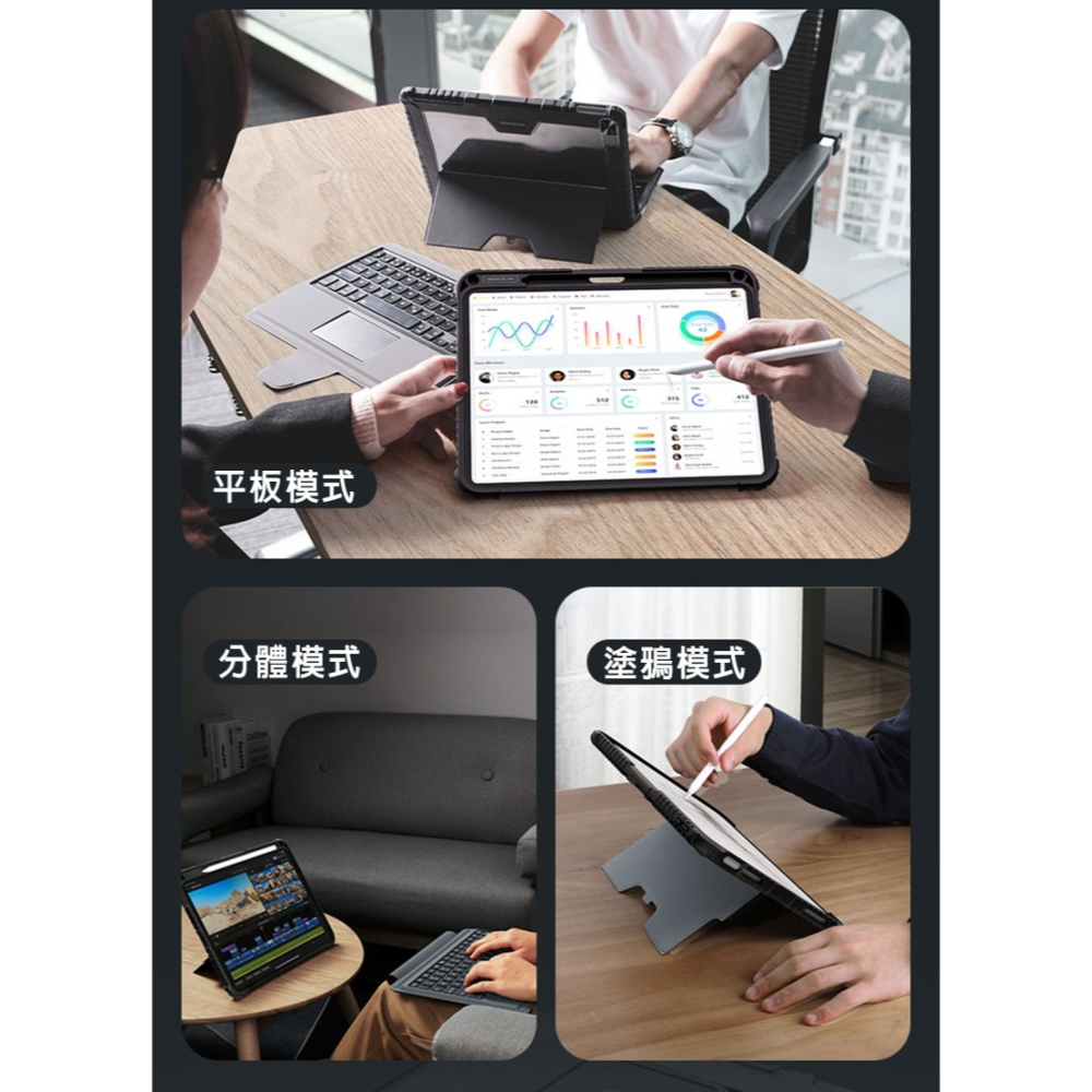 NILLKIN Apple iPad 10.9 (2022/10代) 悍能 iPad 鍵盤保護套(背光版)-細節圖5