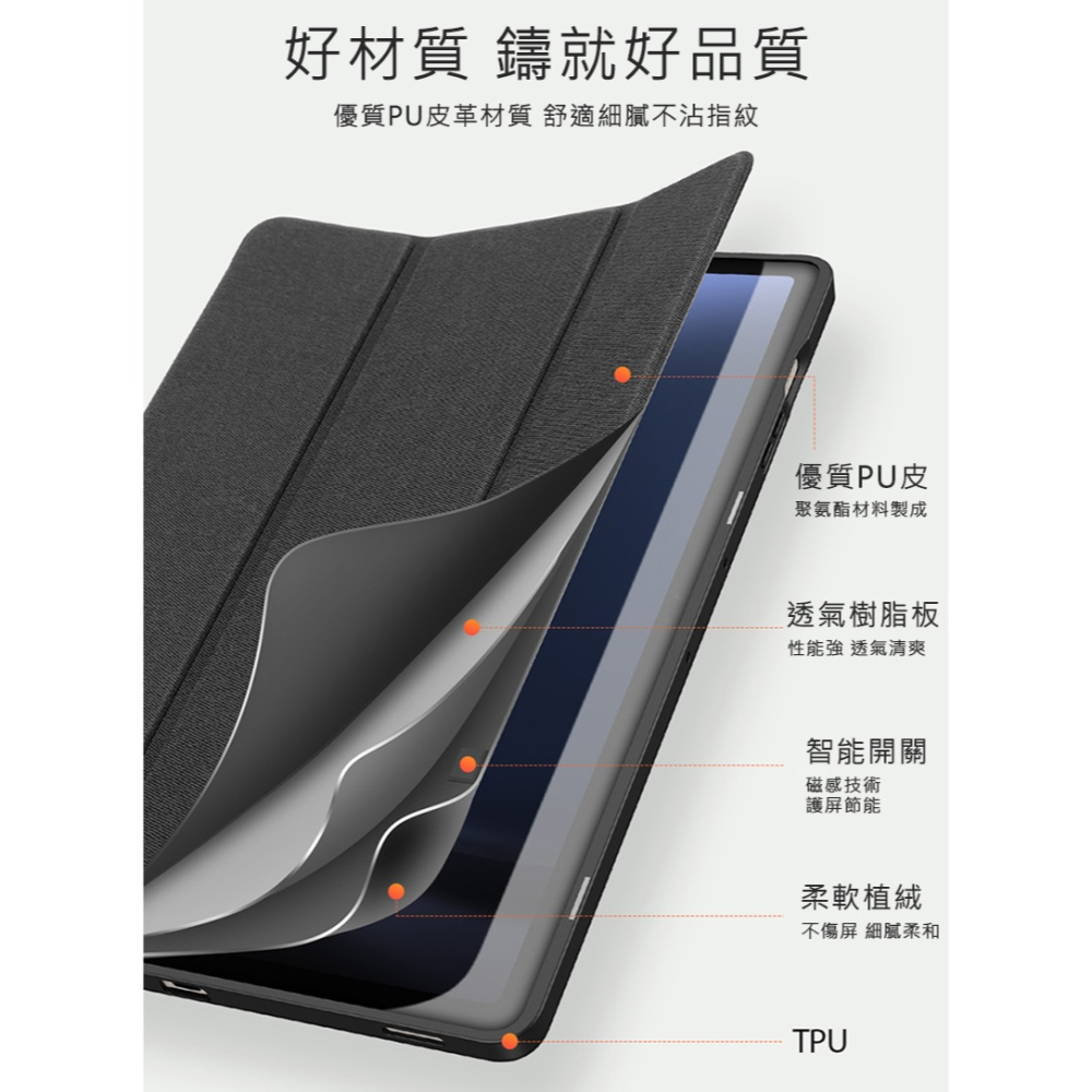 DUX DUCIS SAMSUNG Galaxy Tab S9 FE+ TOBY 筆槽皮套-細節圖10