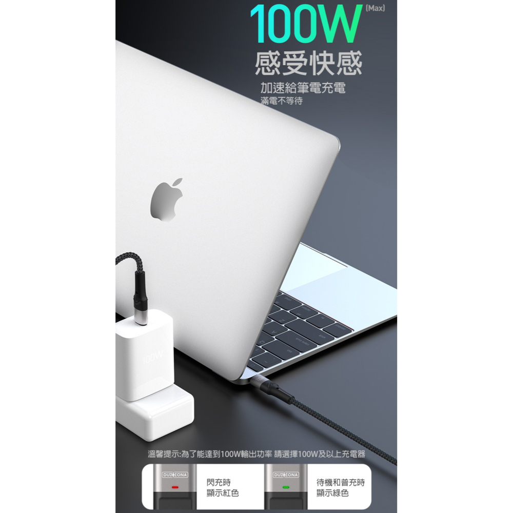 DUZZONA A4 三合一數據線(100W)(1.3M)-細節圖7