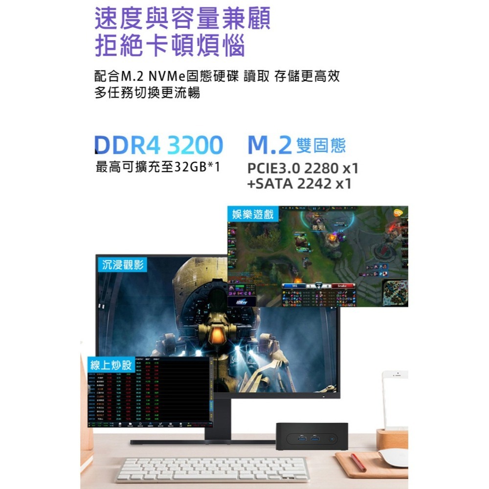 【買就送無線充電器快充版】MOREFINE M8 迷你電腦(Intel N95 3.4GHz) - 16G/1TB-細節圖7