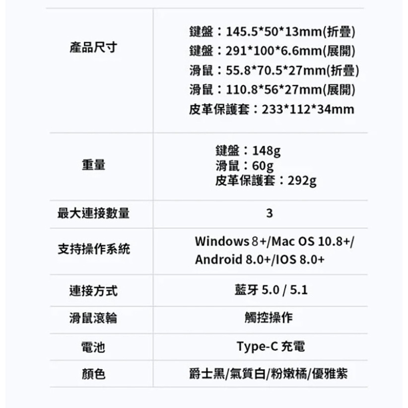 DeLUX KF10+MF10 摺疊鍵鼠套裝組-細節圖10