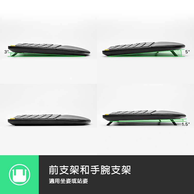 DeLUX GM902 Pro 人體工學無線辦公鍵盤(背光版) 無線鍵盤 背光鍵盤 藍牙鍵盤 減壓鍵盤 姿勢矯正-細節圖6