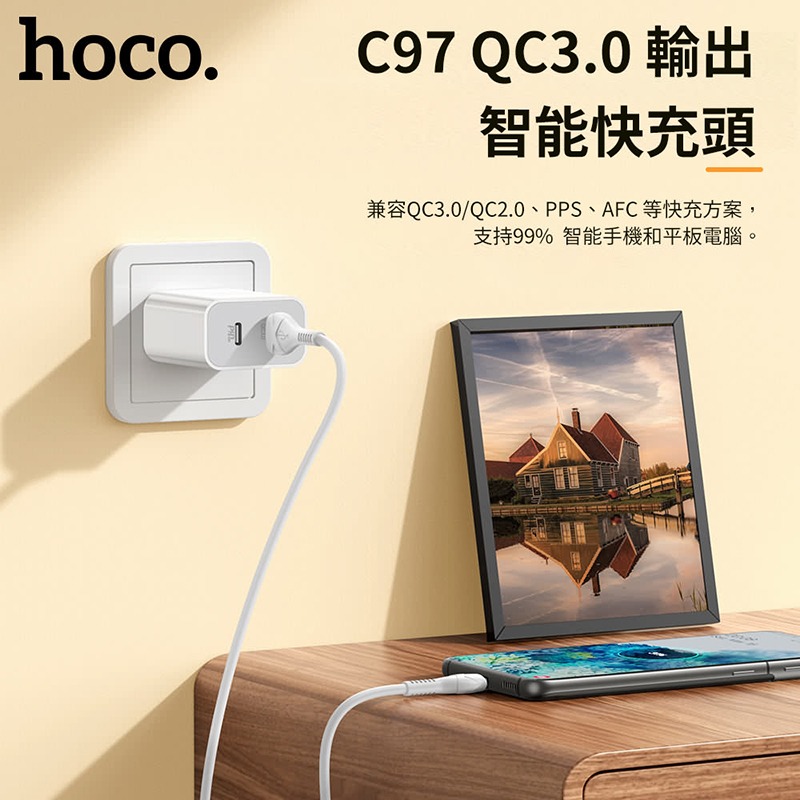 hoco C97 PD20W+QC3.0 悟原充電器(US)-細節圖3