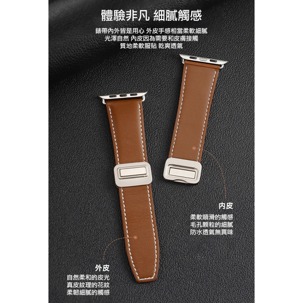 DUX DUCIS Apple Watch (38/40/41mm) YA 真皮錶帶 手錶帶 表帶 磁扣 小牛皮 防水-細節圖4