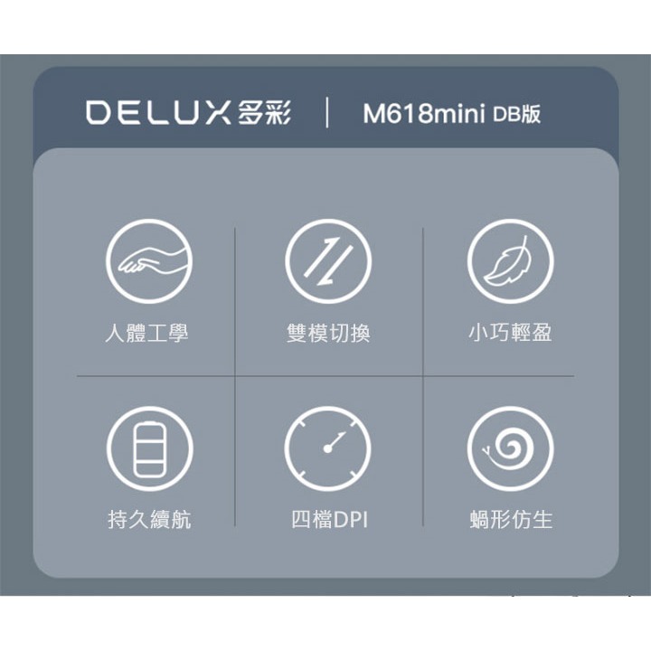 DeLUX M618mini 雙模垂直靜音光學滑鼠-細節圖3