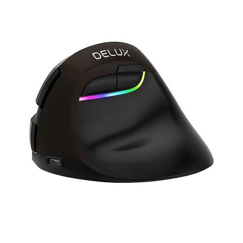 DeLUX M618mini 雙模垂直靜音光學滑鼠 (左手版)