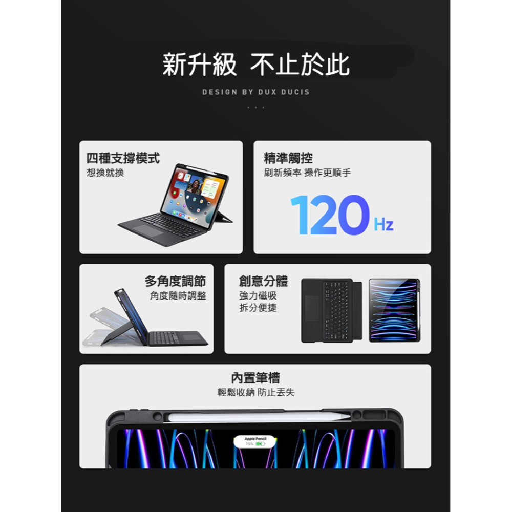 DUX DUCIS Apple 蘋果 iPad Pro 12.9 (2018~2022) DK 鍵盤保護套 平板保護套-細節圖9