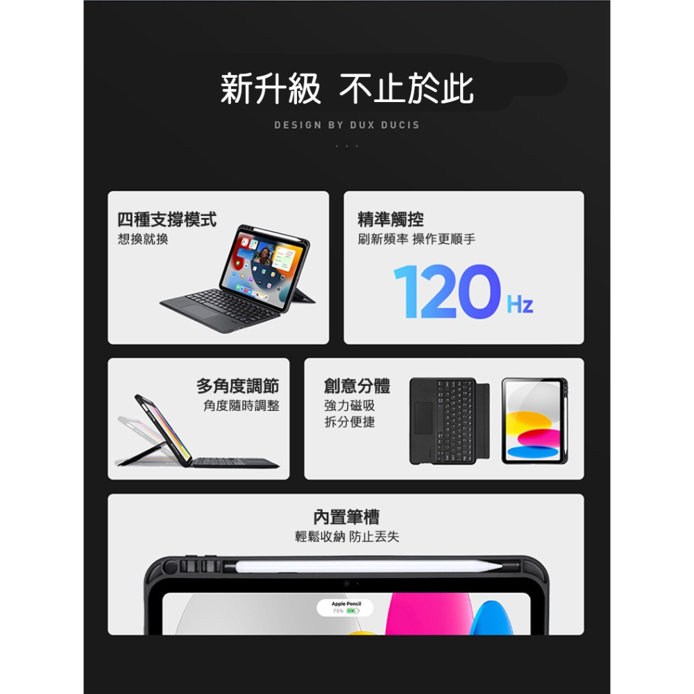 DUX DUCIS Apple 蘋果 iPad 10.9 (2022/10代) DK 鍵盤保護套 平板保護套-細節圖9