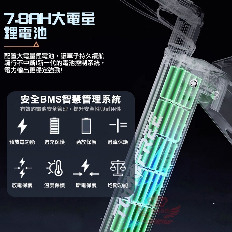 ♕京軒♕K9電動三輪車 電動車《倒車設計+10吋大胖胎》30公里版 五重避震 三秒收納 折疊車 三輪車 代步車-細節圖6