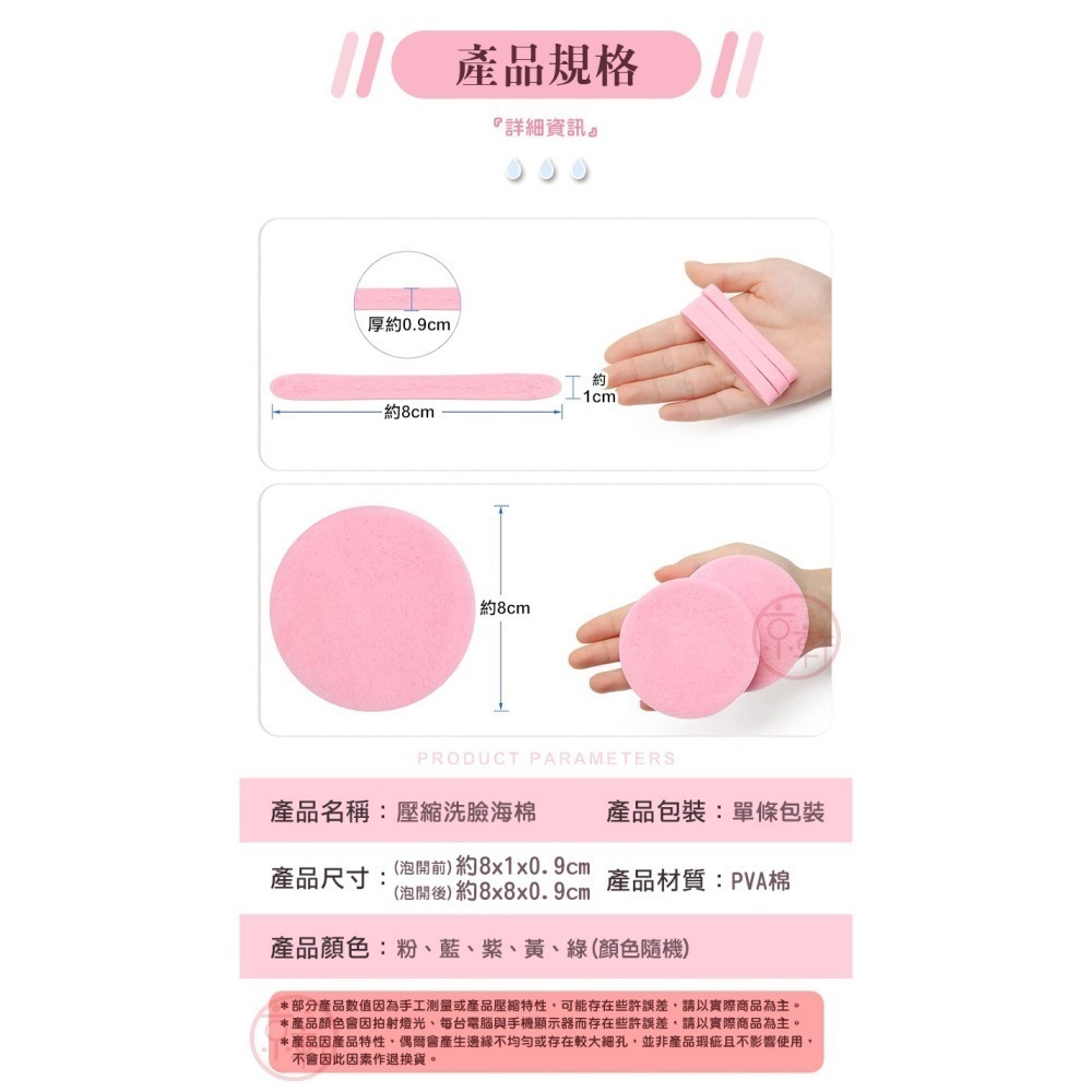 ♕京軒♕壓縮洗臉海棉 Q彈柔軟《獨立包裝》旅行易攜帶 洗臉海棉 洗臉棉 洗臉撲 卸妝海棉 海綿 臉部清潔-細節圖7