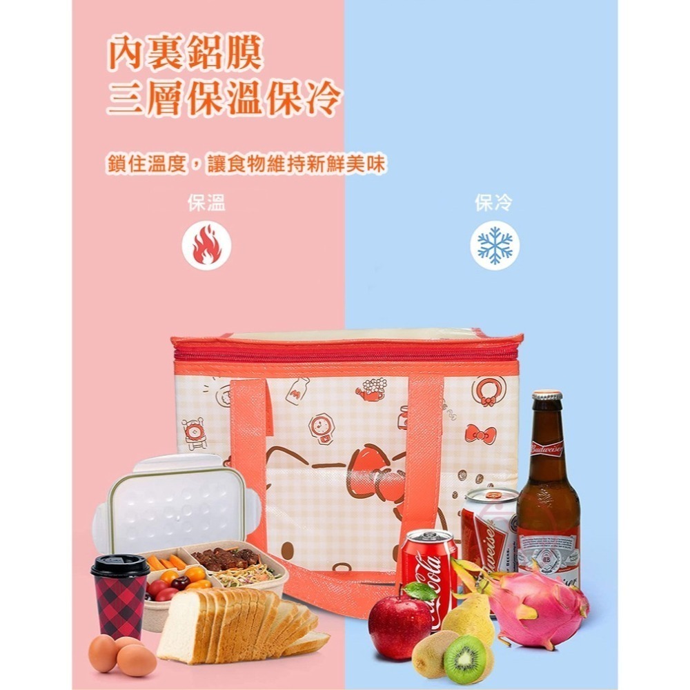♕京軒♕Hello Kitty輕便保溫提袋《三麗鷗正版授權+大容量+現貨快速出》保溫袋 保冰袋 便當袋 野餐 露營-細節圖6