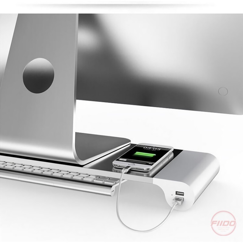 ♕京軒♕電腦螢幕架 快速出貨《4孔USB可充電》 螢幕收納架 鍵盤收納 電腦架 螢幕座 鍵盤架 鍵盤收納架 筆電架-細節圖7