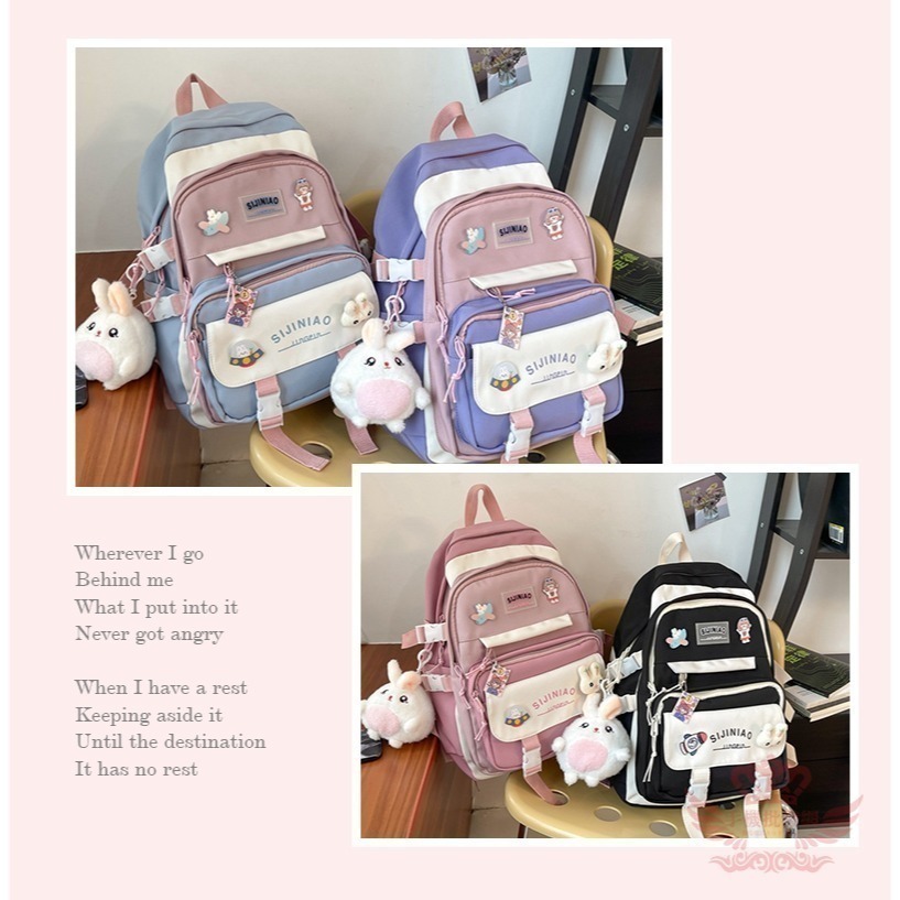 ♕京軒♕韓版兒童減壓書包《送可愛造型吊飾 4色可選 快速出貨》大容量 多層收納 防潑水 旅行 休閒 筆電包 背包-細節圖10