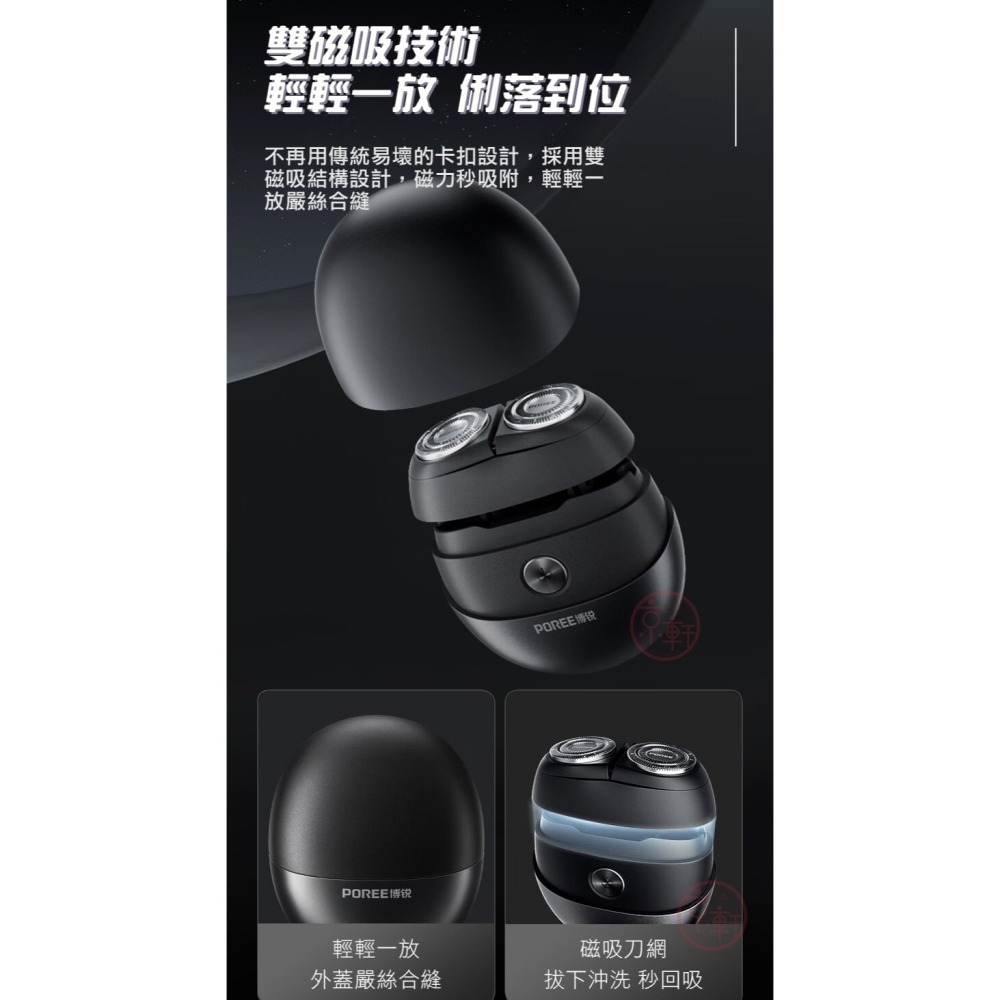 ♕京軒♕ L3電動刮鬍刀《嘗鮮價》360度 雙刀環 高續航 TypeC快充 可水洗 攜帶式刮鬍刀 迷你刮鬍刀-細節圖3