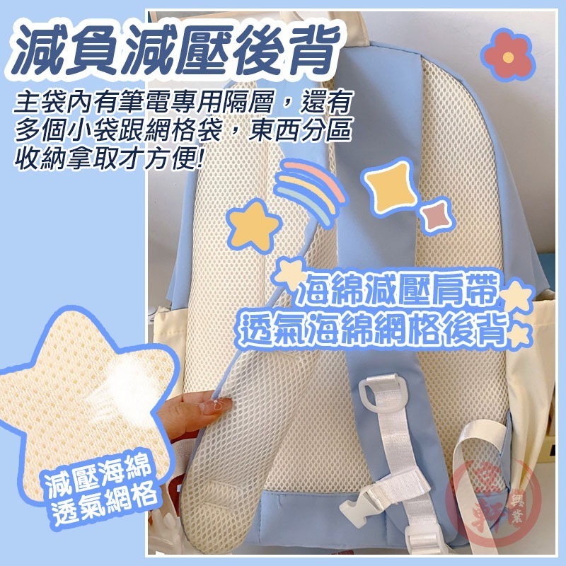 ♕京軒♕兒童書包《送零錢包》大容量 多層收納 減壓書包 旅行 筆電包 背包 外出包 後背包 曬娃包-細節圖6