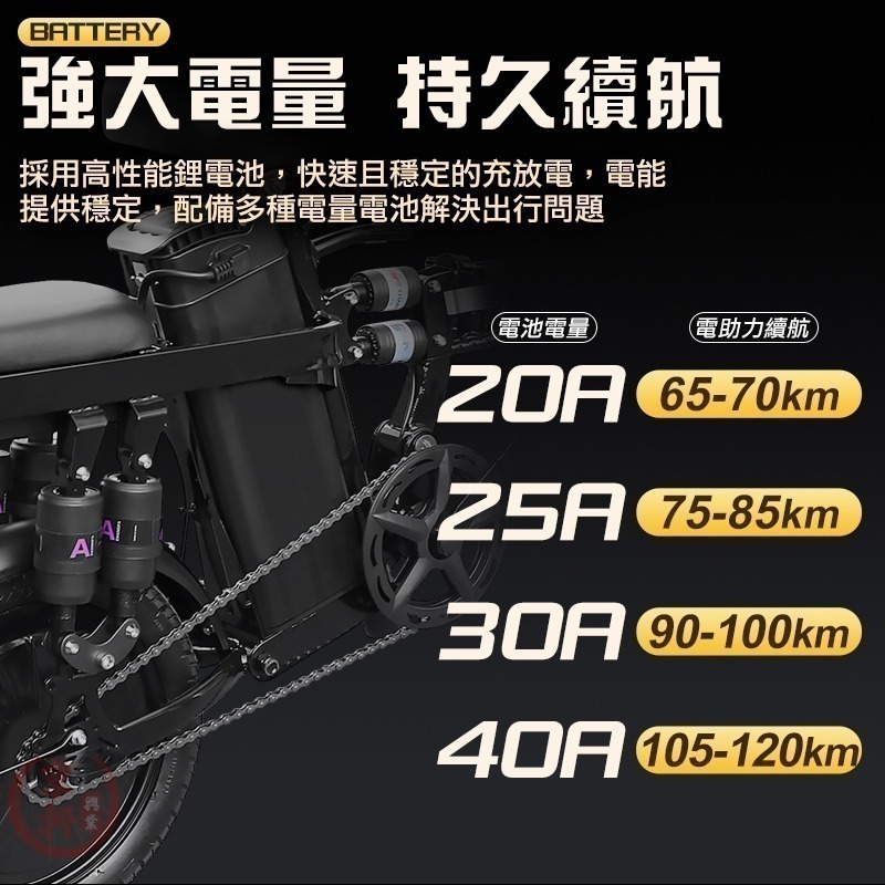 ♕京軒♕ F7 電動腳踏車《頂級款 4種大電池容量》九重避震 三段模式 電動自行車 免掛牌 電動車 電輔車 台灣現貨-細節圖4