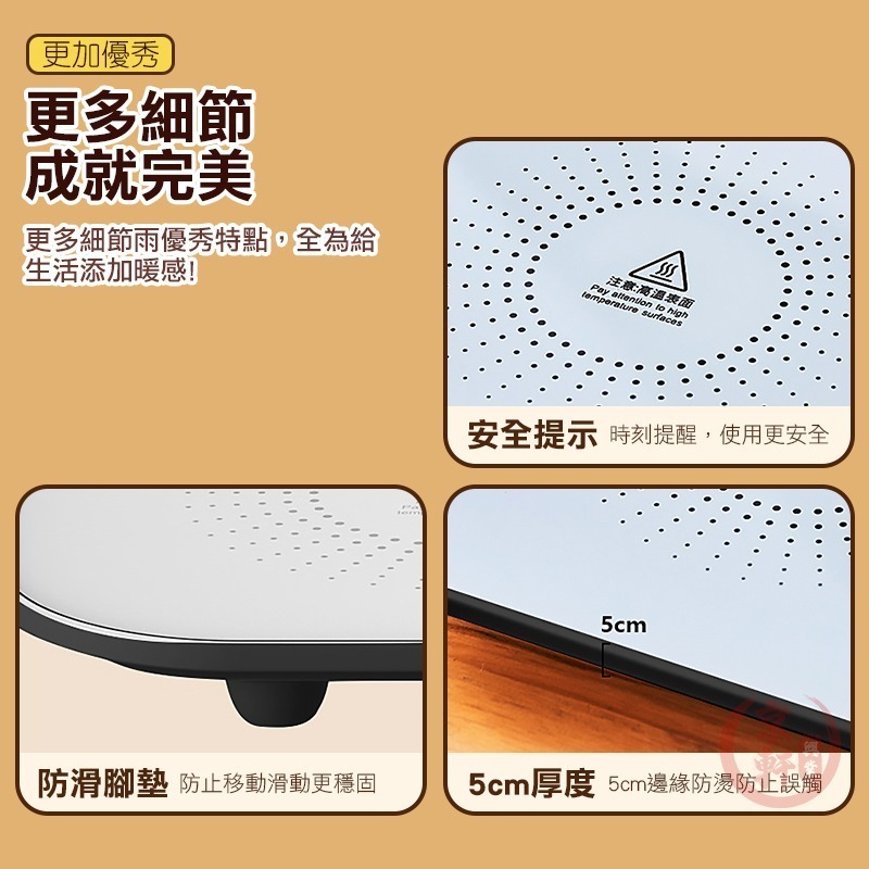 暖菜板 熱菜板 飯菜保溫板 加熱板 暖菜寶 110V恆溫 桌面加熱板 暖菜墊｜京軒-細節圖10
