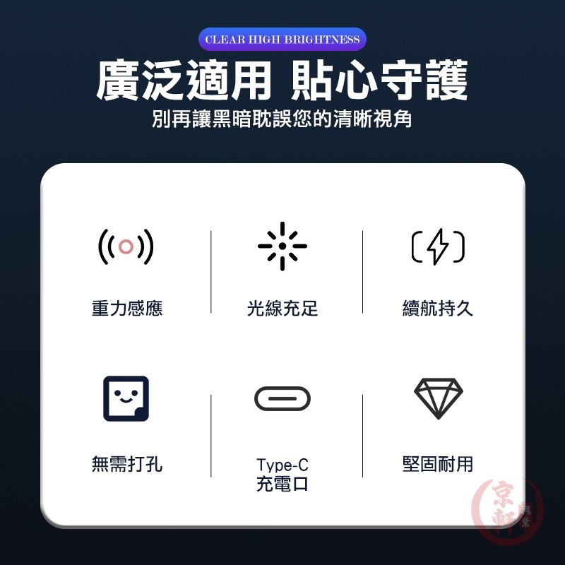 ♕京軒♕D04重力感應燈 開蓋即亮 LED照明燈 機車後車廂燈 USB充電 免打孔安裝-細節圖2
