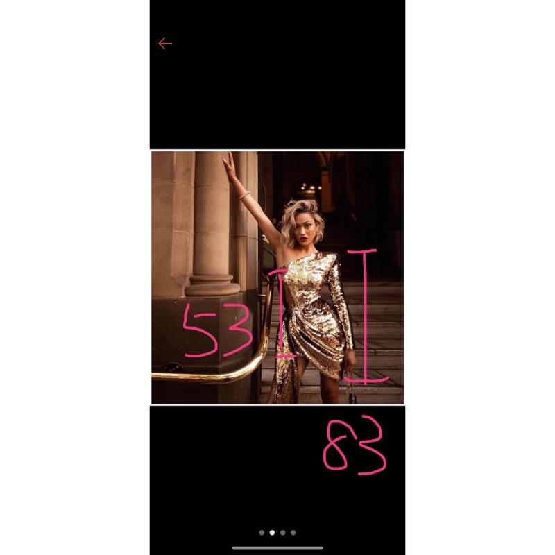 ❤️現貨在台，金S.M..L.XL 中大尺碼 性感 單肩 禮服 婚宴 表演 主持人 長裙 不規則 開叉 洋裝 亮片-細節圖5