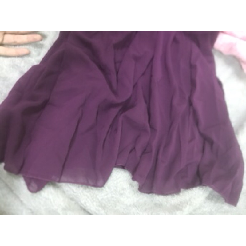 ❤️S- 3XL.5XL淺紫，L.XL.2XL酒紅S 中大尺碼 V領 連衣裙 雪紡 大擺 長裙 禮服-細節圖4