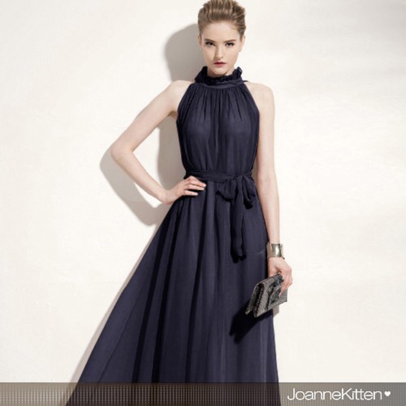 *現貨在台，紫.西瓜紅.粉紅.黑.深藍.卡其.綠 性感 露肩 美肩 削肩 禮服 長裙 洋裝 寬鬆 伴娘 雪紡 飄逸 新娘-細節圖2