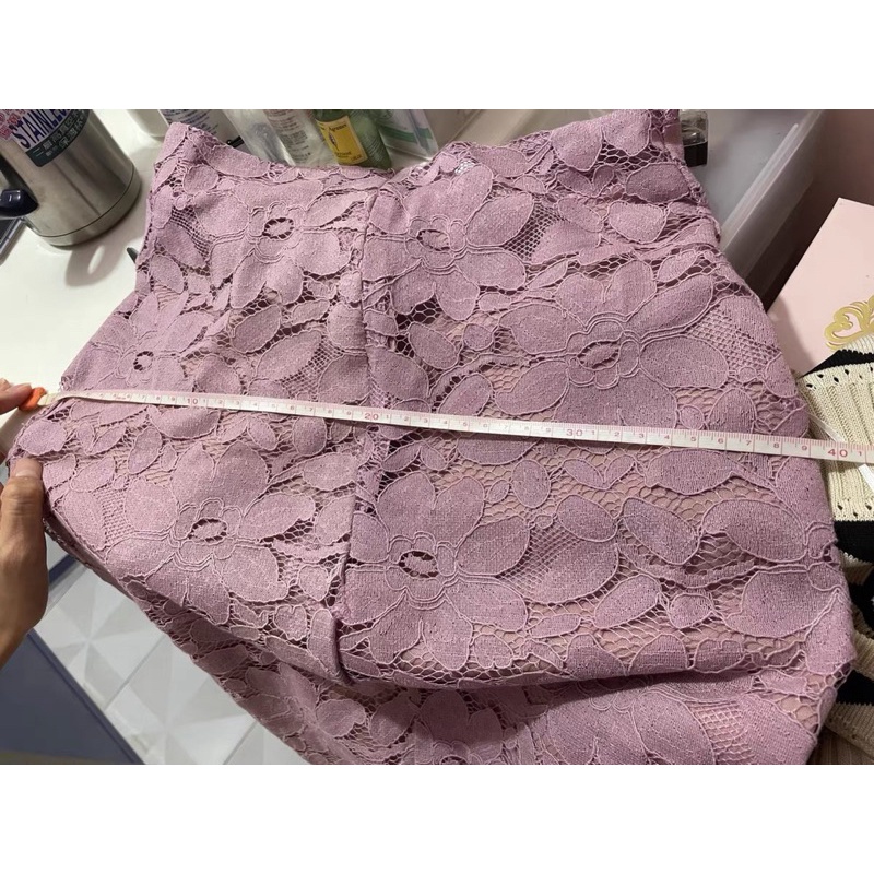 ❤️現貨在台，粉紫2XL黑3XL 中大尺碼 小女人 大碼 歐美風 蕾絲 包臀 直筒 半身裙 長裙 顯瘦 花朵-細節圖7