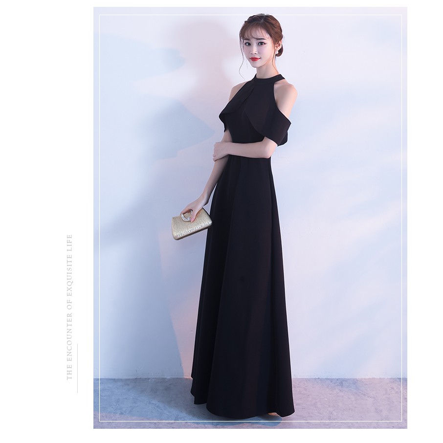 *現貨在台，黑M大紅M.L.XL 性感 女神 禮服 名媛 氣質 長裙 顯瘦 連衣裙 洋裝 禮服 伴娘 婚宴 挖洞 露肩-細節圖3