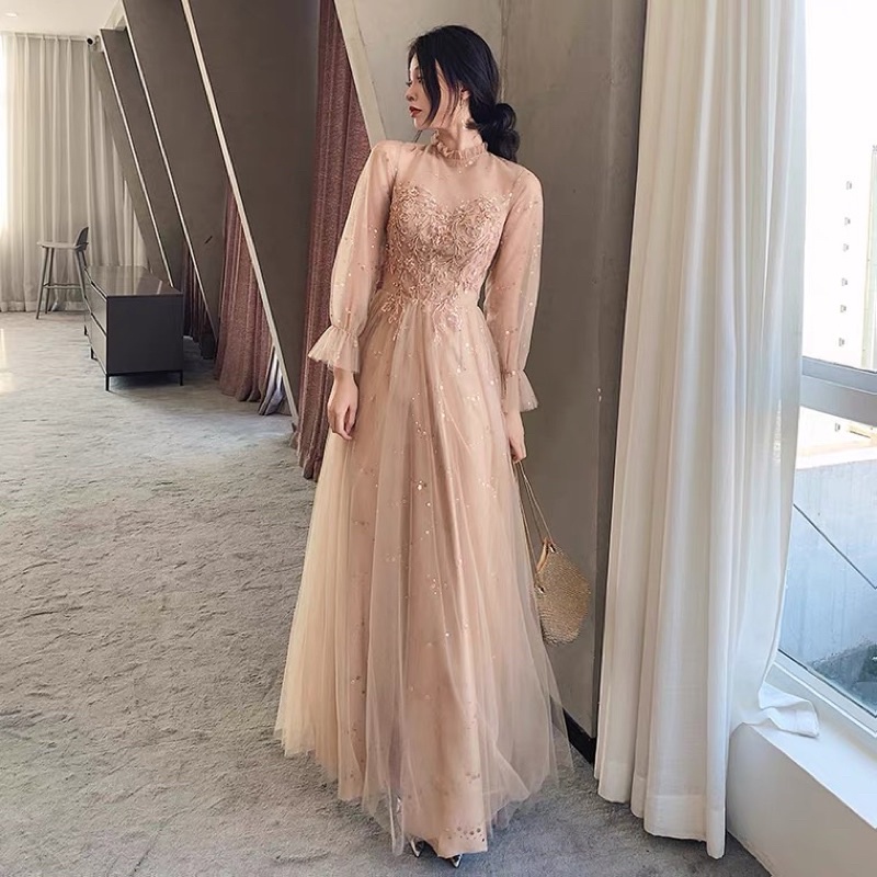 ❤️C款XL(XS- 2XL) 中大尺碼 伴娘 仙女 氣質 高質感 顯瘦 年會 宴會 主持人 長裙 合唱 禮服-細節圖3