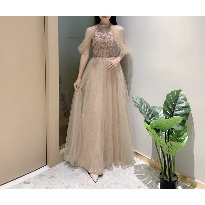 ❤️C款XL(XS- 2XL) 中大尺碼 伴娘 仙女 氣質 高質感 顯瘦 年會 宴會 主持人 長裙 合唱 禮服-細節圖7