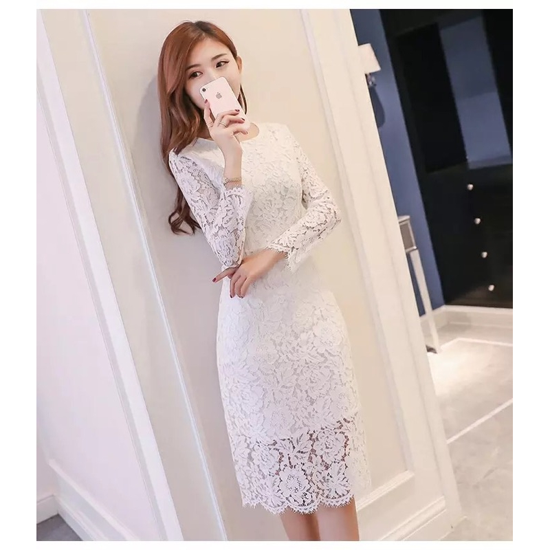 ❤️現貨在台，白2XL粉紅3XL 中大尺碼 連衣裙 蕾絲 性感 女神 伴娘 新娘 禮服 洋裝 連衣裙 包臀 顯瘦 粉紅-細節圖9