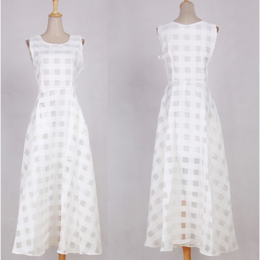 *現貨在台，黑M 大裙擺 禮服 大擺 格子 長裙 性感 女神 外拍 禮服 洋裝-細節圖5