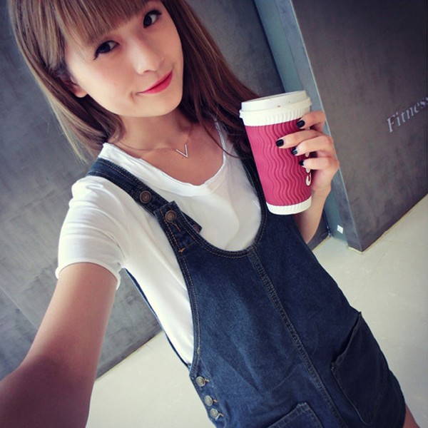 *現貨在台，XL 出遊 百搭 牛仔吊帶裙 牛仔裙 背帶裙 包臀 顯瘦 中大尺碼 牛仔 女神 旅遊-細節圖2