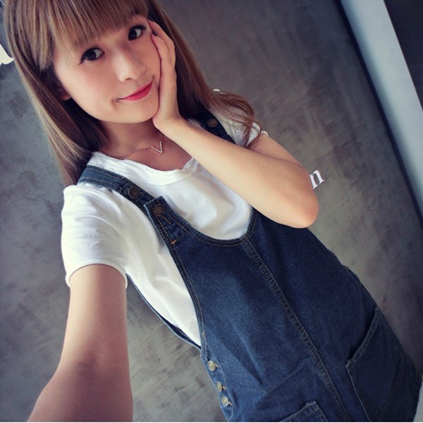 *現貨在台，XL 出遊 百搭 牛仔吊帶裙 牛仔裙 背帶裙 包臀 顯瘦 中大尺碼 牛仔 女神 旅遊-細節圖3