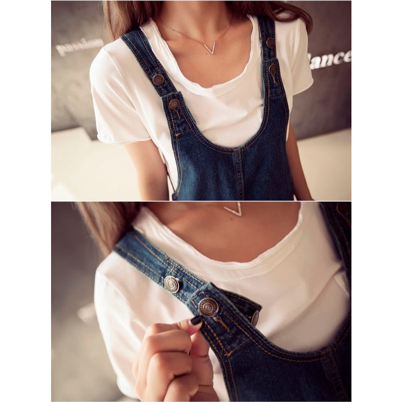 *現貨在台，XL 出遊 百搭 牛仔吊帶裙 牛仔裙 背帶裙 包臀 顯瘦 中大尺碼 牛仔 女神 旅遊-細節圖4