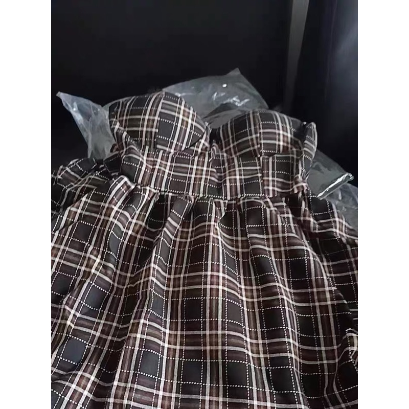 ❤️現貨在台，XL(S- 2XL) 低胸 清新 格子 性感 吊帶 細肩帶 顯瘦 小個子 連衣裙 洋裝 禮服-細節圖9