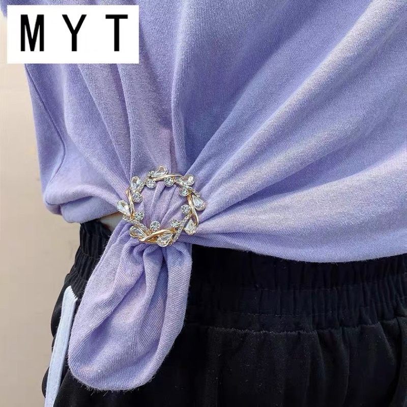 ❤️現貨在台 扎衣角 打結 扣環 t恤 百搭 神器 打結夾 固定 別針 襯衣 下擺角 扣絲巾-細節圖2