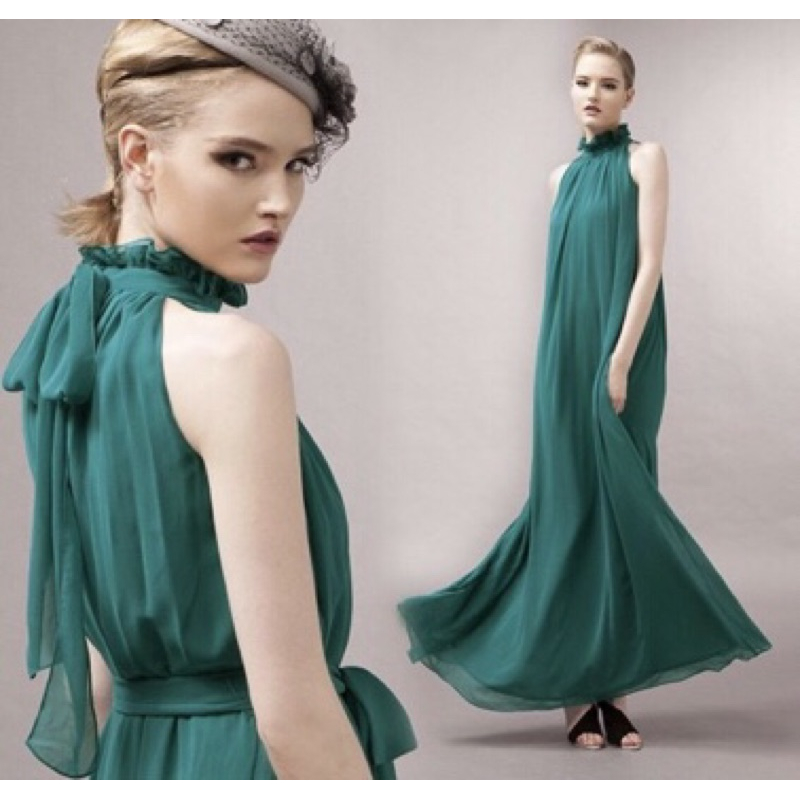 ❤️深藍.卡其.紫.西瓜紅.黑.綠 露肩 美肩 削肩 禮服 長裙 洋裝 長禮服 寬鬆 伴娘 雪紡 新娘-細節圖6