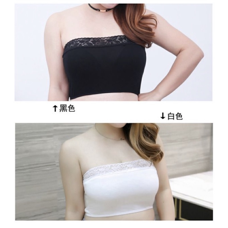 ❤️現貨在台，黑.白XL.2XL.3XL 中大尺碼 抹胸 短版 內搭 小可愛 莫代爾 裹胸 防走光 大胸 蕾絲 背心-細節圖5