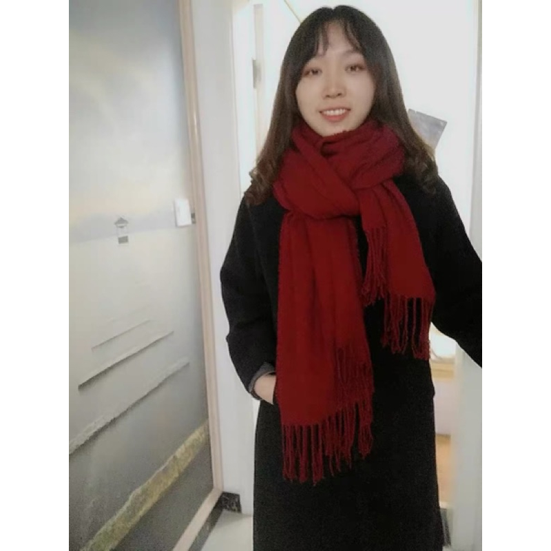 ❤️現貨在台，酒紅 圍巾 流蘇 百搭 披肩 圍脖 保暖 加厚 披風-細節圖6