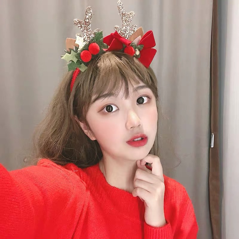❤️現貨在台 聖誕 頭箍  聖誕節 雪花 鹿角 麋鹿 髮箍 網紅 派對 防滑 頭飾 角色扮演 party 髮框 平安夜-細節圖5