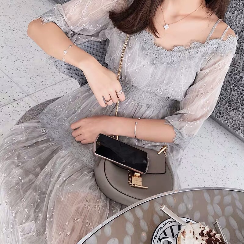 ❤️現貨在台，M- 4XL 中大尺碼 洋裝 連衣裙 禮服 飄逸 大擺 細肩帶 吊帶 仙女 婚宴 謝師宴-細節圖4