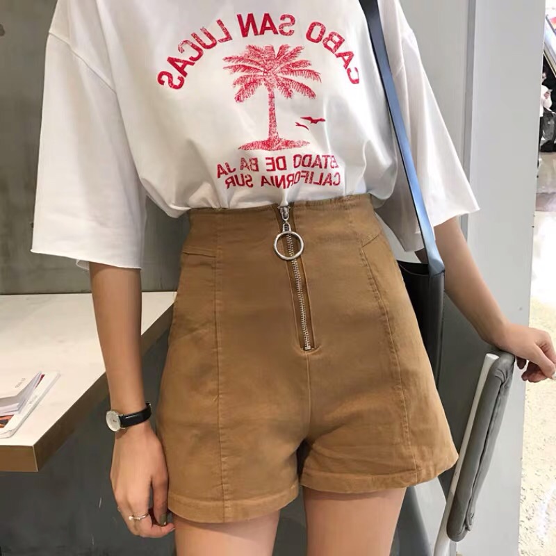 ❤️現貨在台，黑L.Xl(S- XL) 高腰 顯瘦 顯腿長 百搭 拉鍊 黑色 熱褲 短褲 緊身褲 性感 修身 女神 夜店-細節圖4