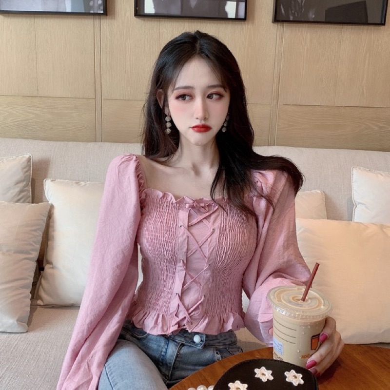 ❤️現貨在台，白.黑.粉紅 一字領 露肩 收腰 顯瘦 襯衣 氣質 短版 上衣-細節圖7