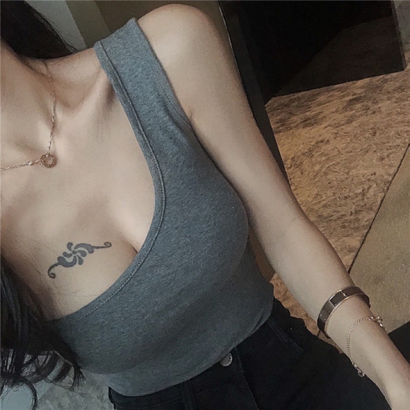 ❤️現貨在台，白 夜店 內搭 跳舞 單肩 抹胸 背心 網紅 少女 性感 T恤 斜肩 露肩 短版 上衣 露肩-細節圖7