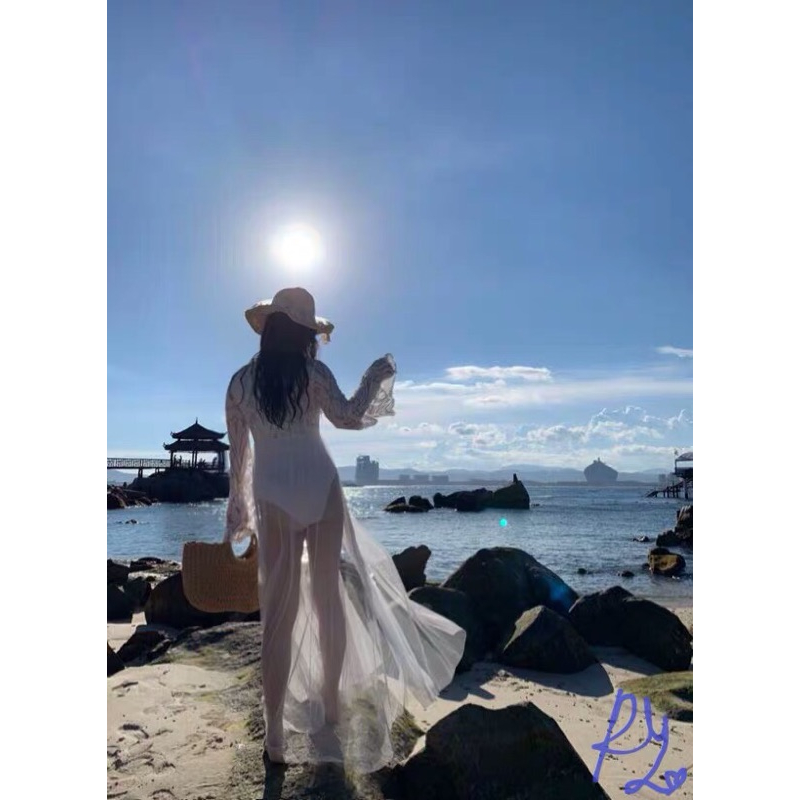 ❤️現貨在台 高質感 峇里島 馬爾代夫 海南三亞 泰國 海邊 度假 沙灘 仙女 網紗 顯瘦 連衣裙-細節圖7