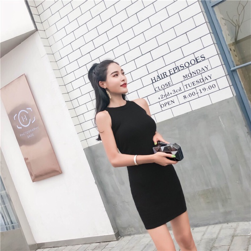 ❤️現貨在台，S-L 性感 夜店 女神 露背 掛脖 氣質 名媛 修身 包臀 連衣裙 洋裝 大露背 禮服 女神-細節圖6