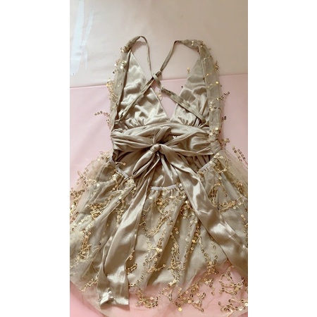 ❤️現貨在台，黑.金S- XL 歐美風 性感 女神 深v v領 亮晶晶 露背 亮片 晚禮服 洋裝 禮服 夜店 連衣裙-細節圖9