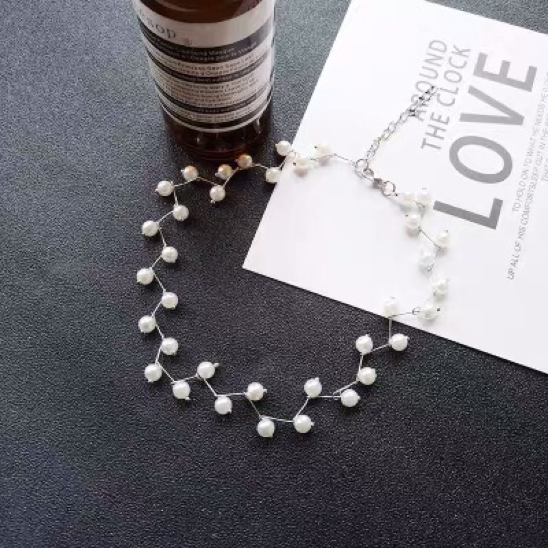 ❤️現貨在台，金.銀 珍珠 鎖骨鏈 頸項鍊 韓國 氣質 個性 百搭 創意 脖子 飾品 頸鏈 項鍊 女神 搭配禮服 洋裝-細節圖3